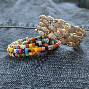 Bojo Seed Bead and Paper Bead Memory Bracelets